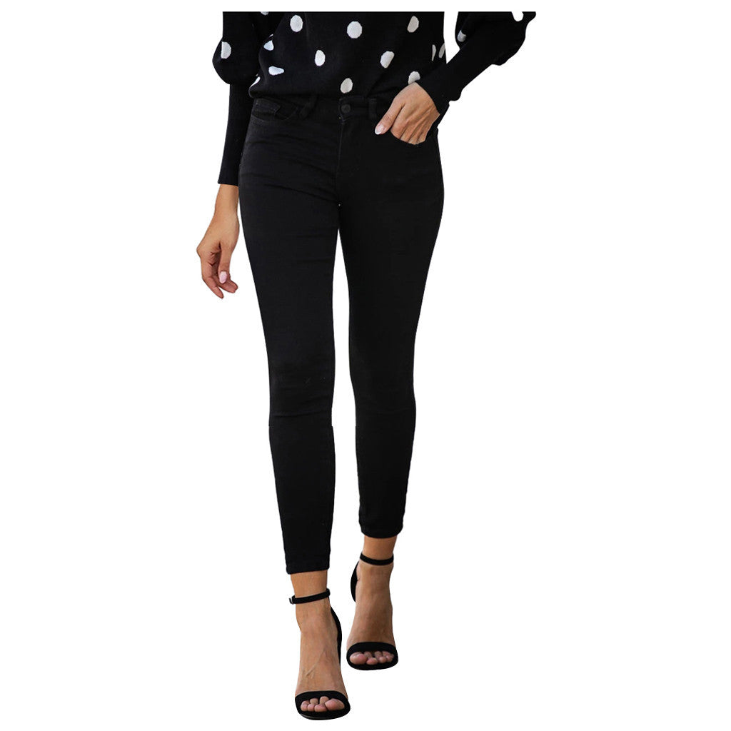 Women's Slim Fit Cropped Denim Jeans - Everyday Style