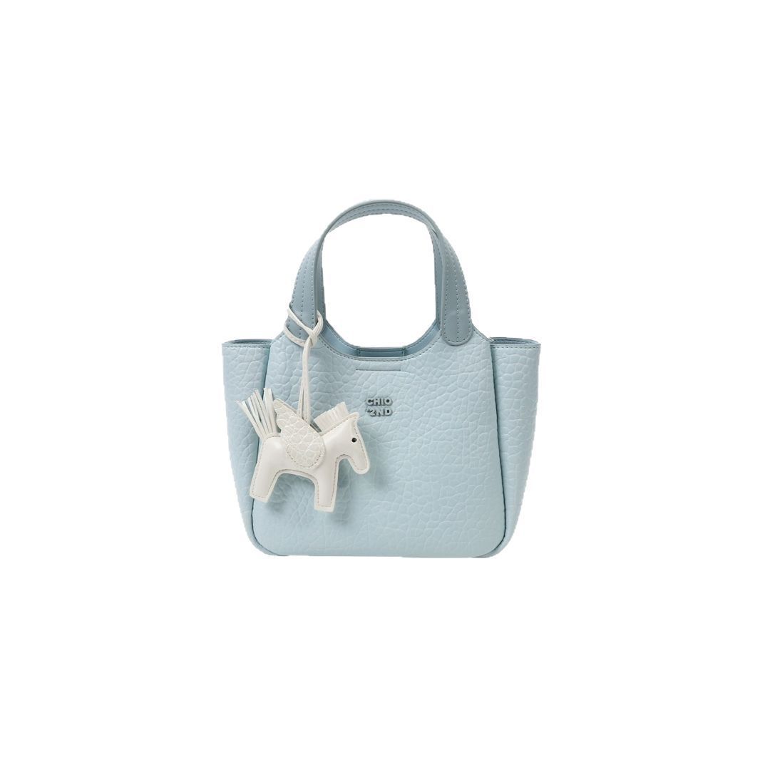 Chic Light Blue Mini Tote Bag with Shoulder Strap