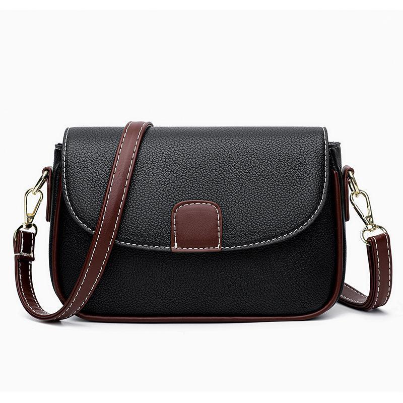 Chic PU Leather Flap Crossbody Bag for Women - Versatile Small Square Shoulder Bag