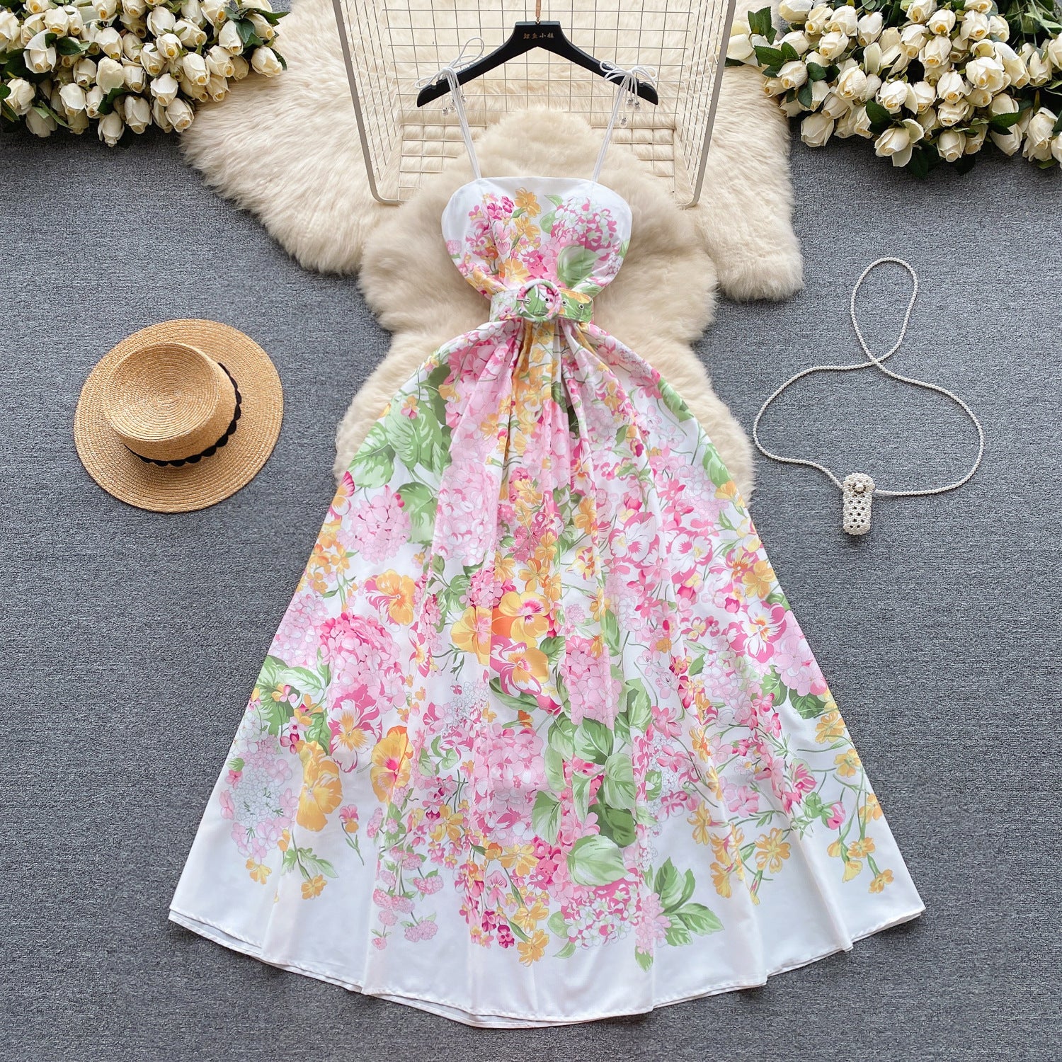 Elegant Floral Strapless Maxi Dress for Sunny Days and Special Occasions