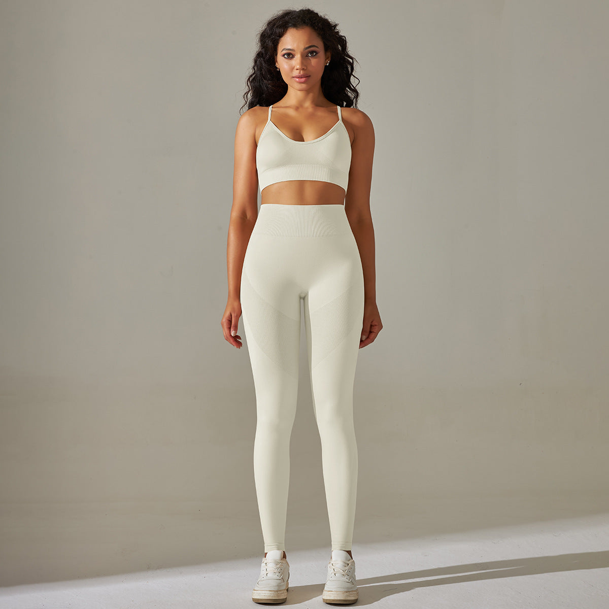 Seamless Sculpting Activewear Set High Waist Yoga Leggings and Sports Bra