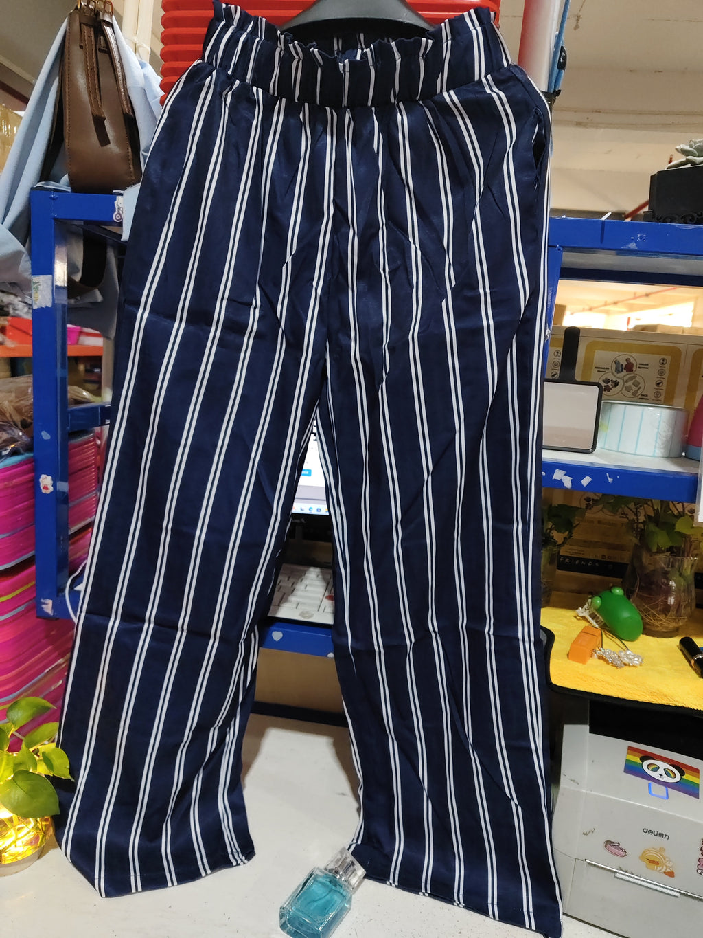 Chic Striped High-Waist Wide-Leg Pants for Women