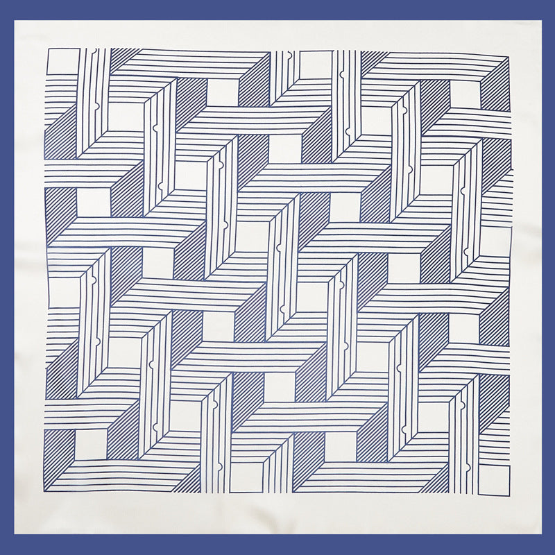 Chic Printed Silk-Feel Square Scarf 53x53cm