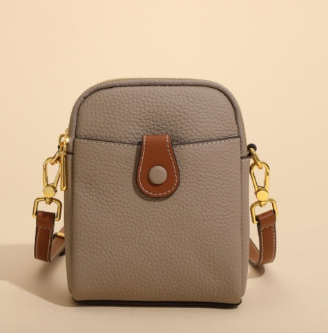 Chic Leather Crossbody Phone Bag for Women - Compact & Stylish