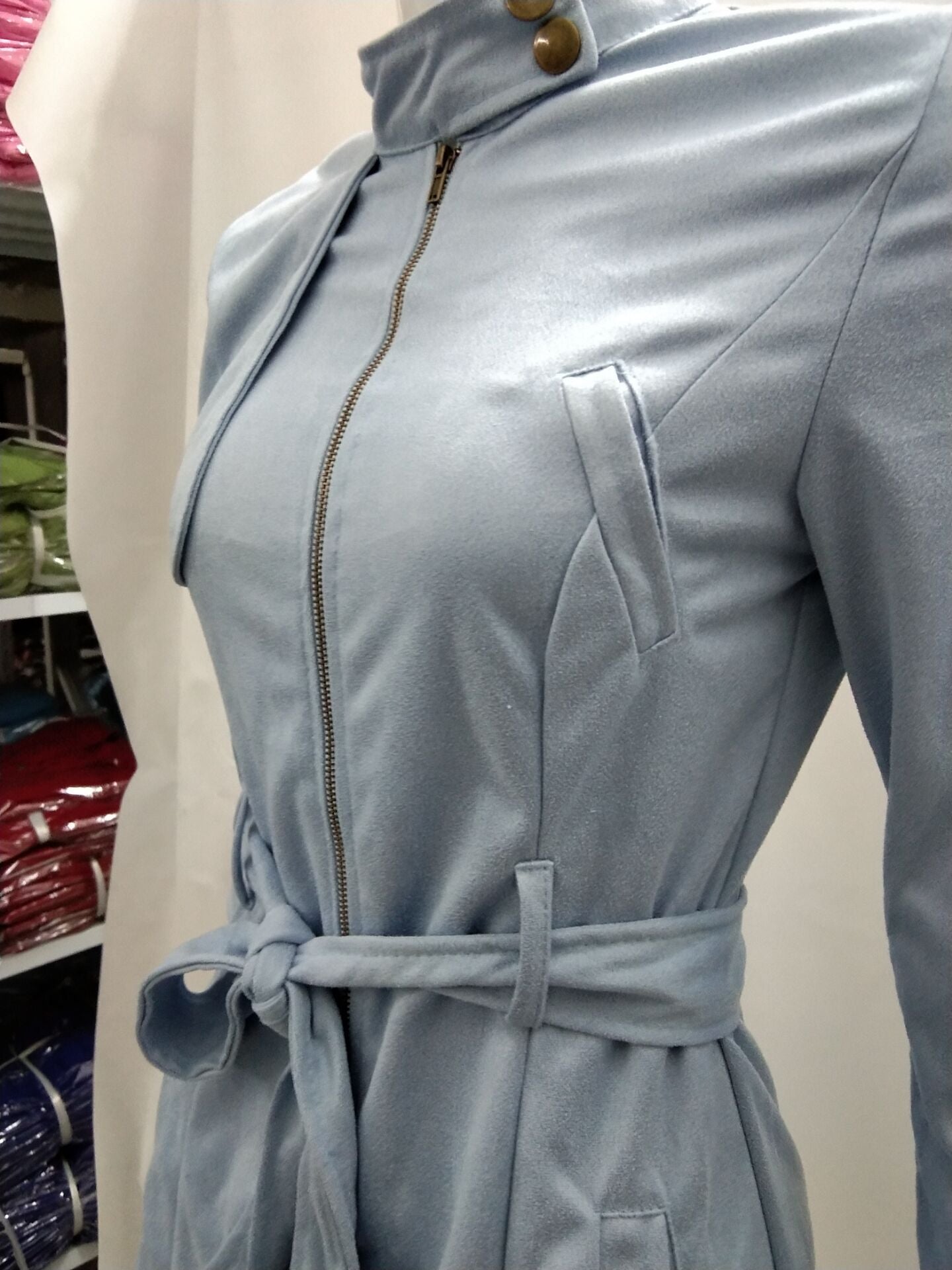 Savannah Suede Belted Trench Coat