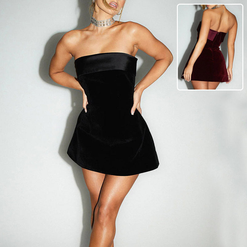 Sloane Velvet Strapless Mini Dress