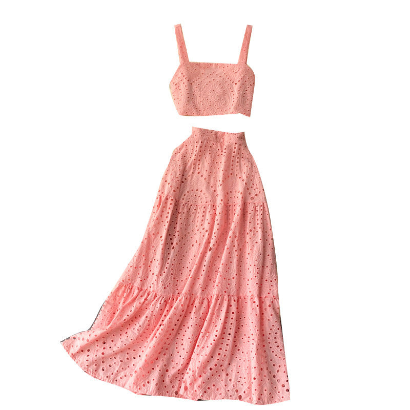 Women's Two-Piece Set - Long Skirt & Fashion Vest Top