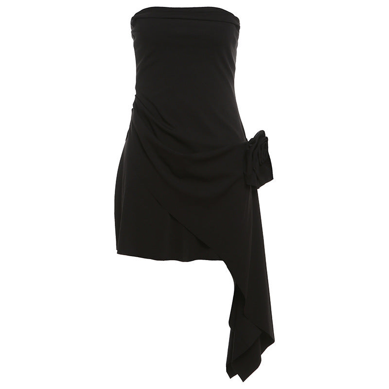 Women's 3D Flower Tube Top Dress - Backless Party Mini