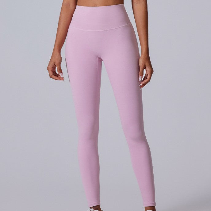 High Waist Brushed Fabric Fitness Leggings for Yoga and Training