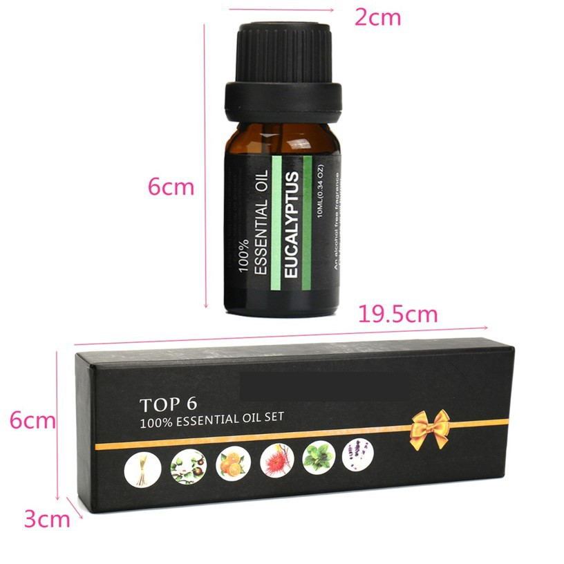 Aromatherapy Essential Oil Set - 6 Natural Scents
