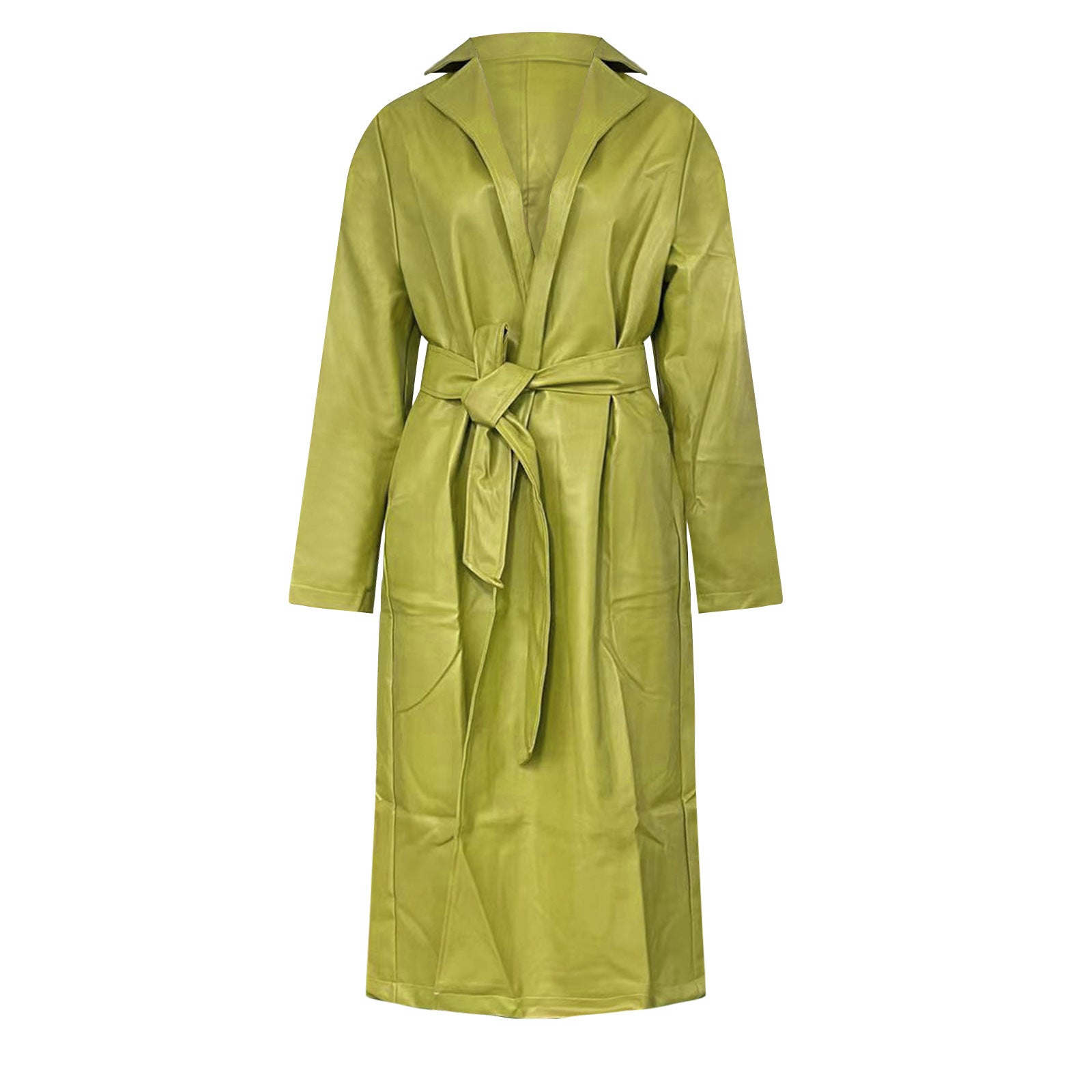 Urban Edge Faux Leather Trench Coat