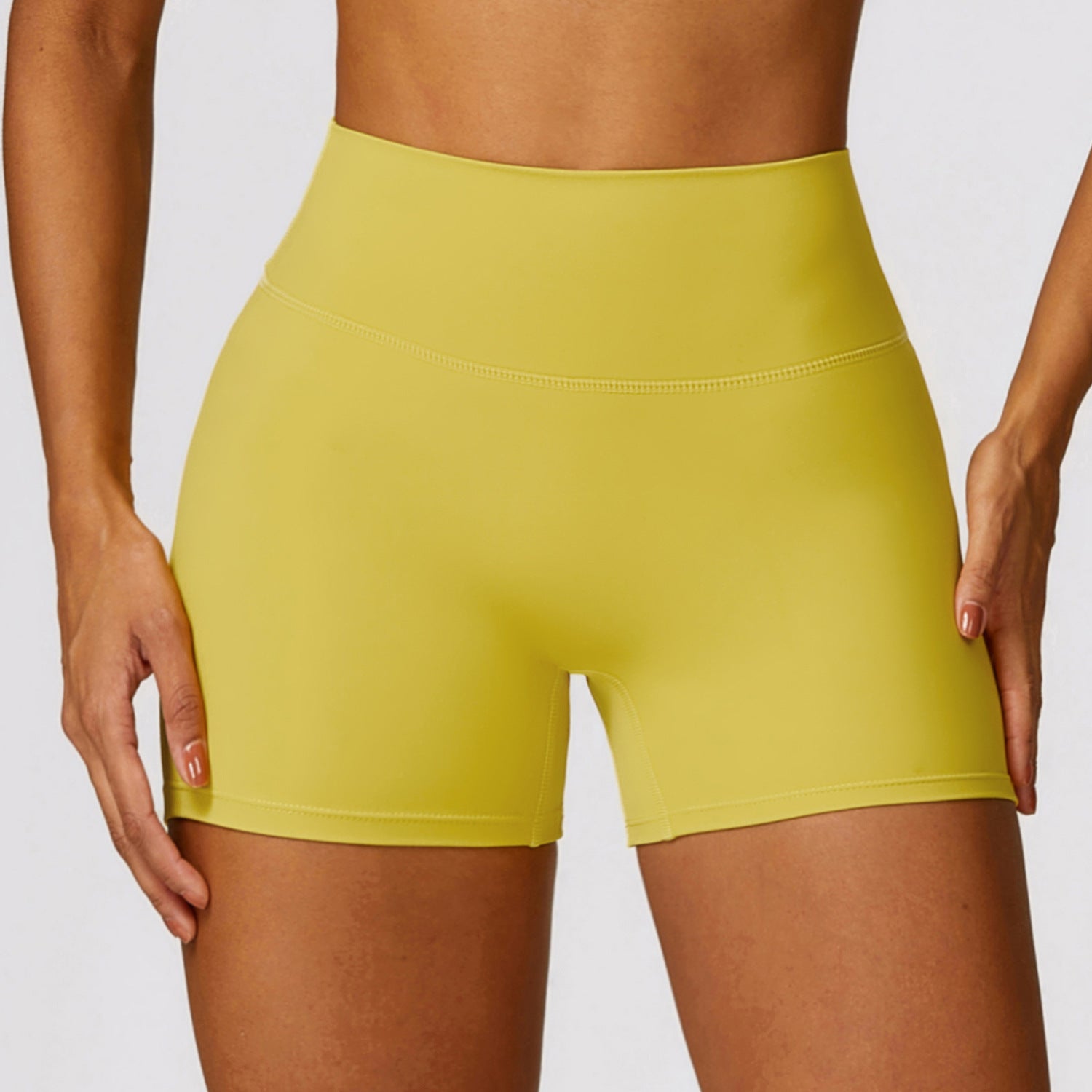 High Waist Belly Control Peach Lift Active Sports Shorts