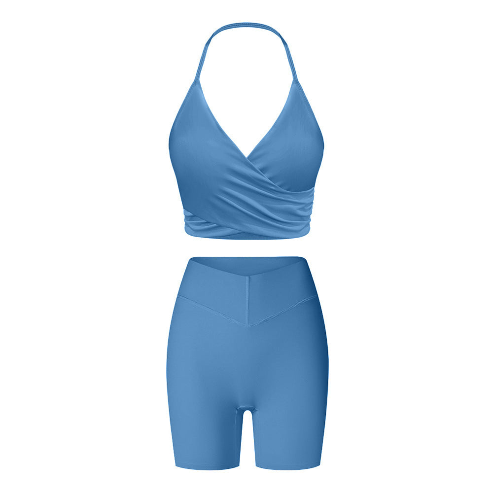 Brushed Performance Long Sleeve Crop Top and Leggings Yoga Activewear Set
