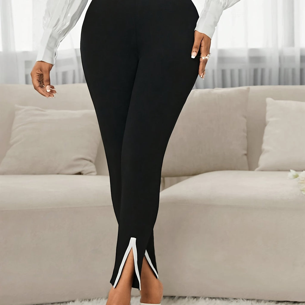 Elegant High-Waisted Slim-Fit Commuter Pants