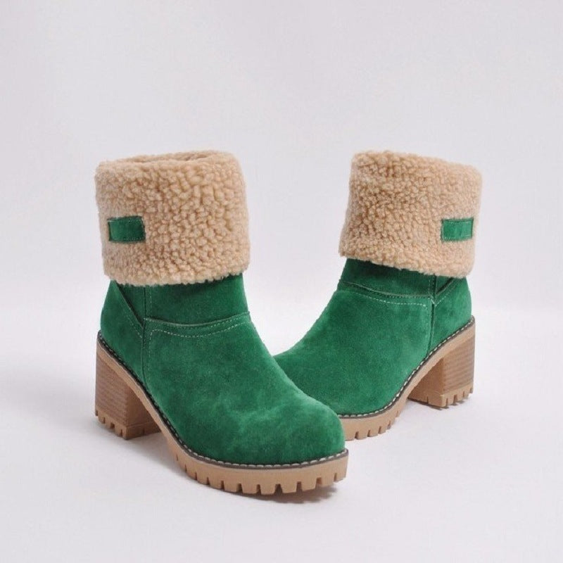 Aria Faux-Fur Trim Suede Ankle Boots