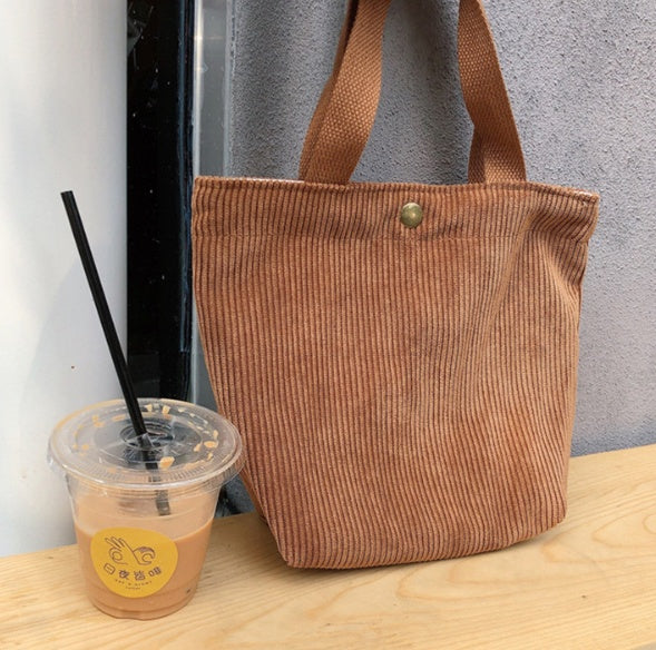 Mini Corduroy Everyday Tote Bag - Stylish & Eco-Friendly