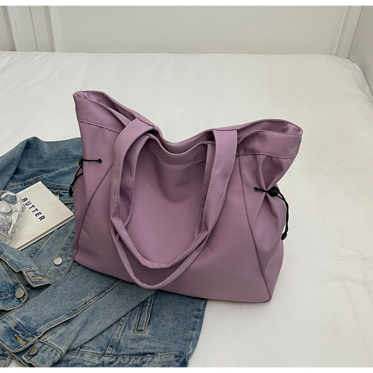 Spacious Oxford Cloth Commuter Tote Bag - Everyday Style