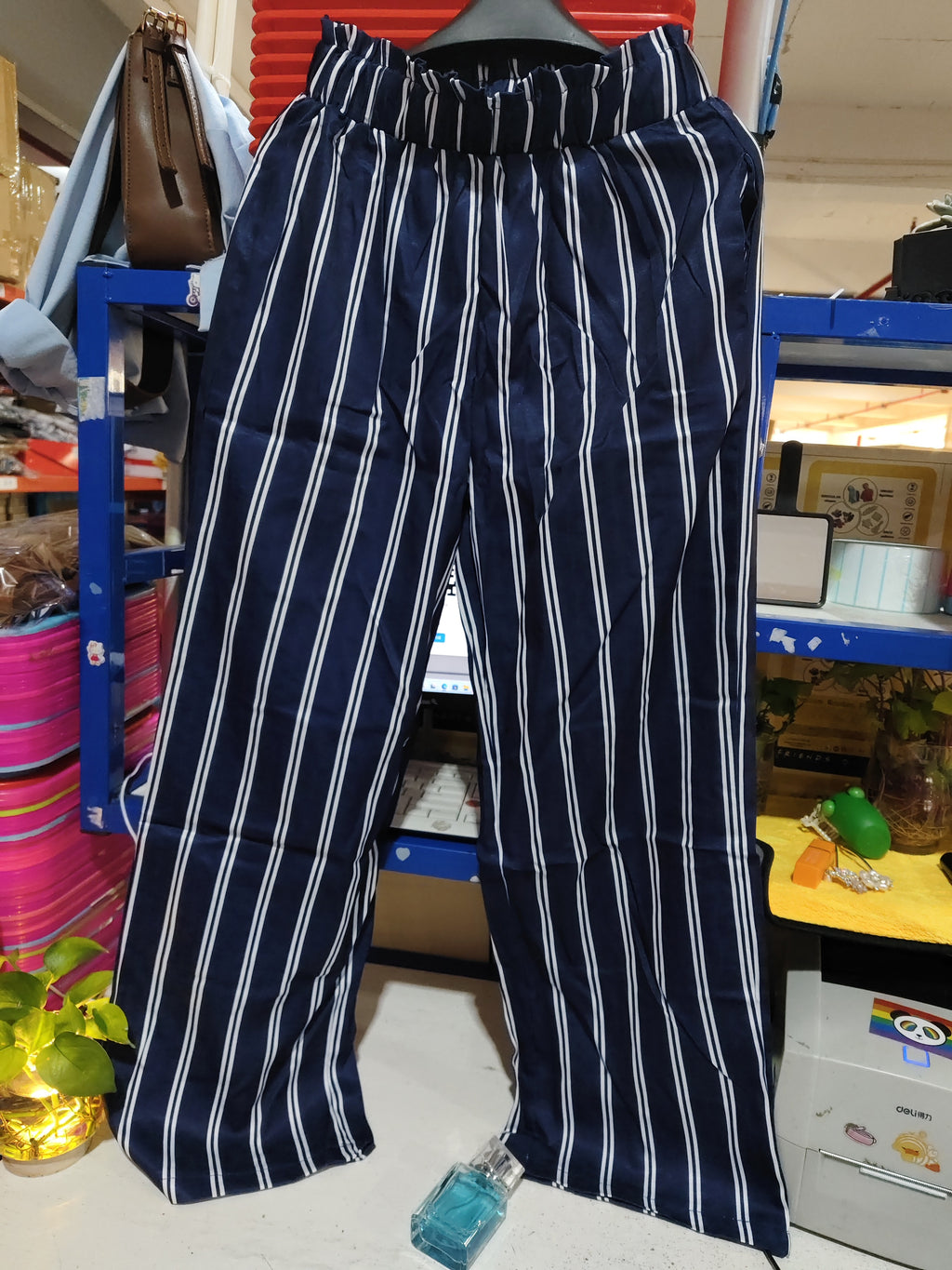 Chic Striped High-Waist Wide-Leg Pants for Women