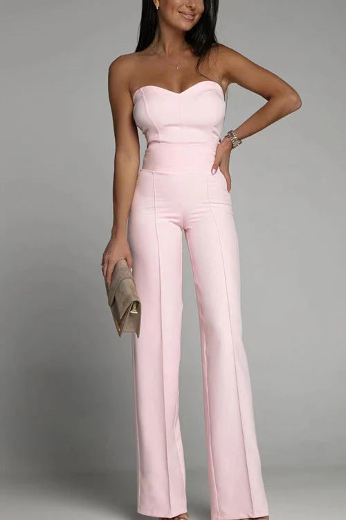 Elegant Strapless Wide Leg Jumpsuit for Women