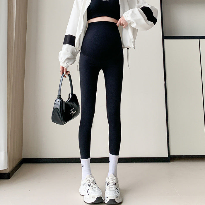 Seamless Honeycomb Maternity Leggings with Belly Support