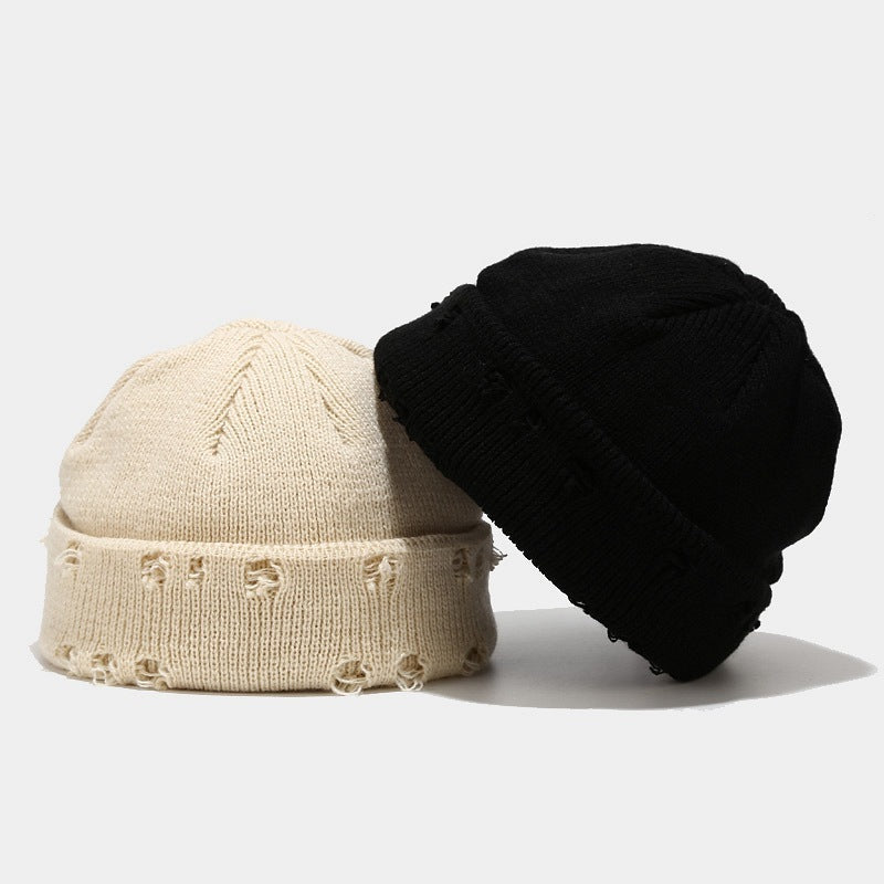 Distressed Knit Beanie - Trendy Comfort Hat