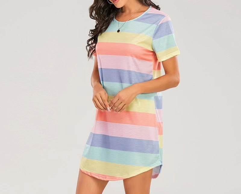 Effortless Summer Print Mini Dress - Casual & Comfortable