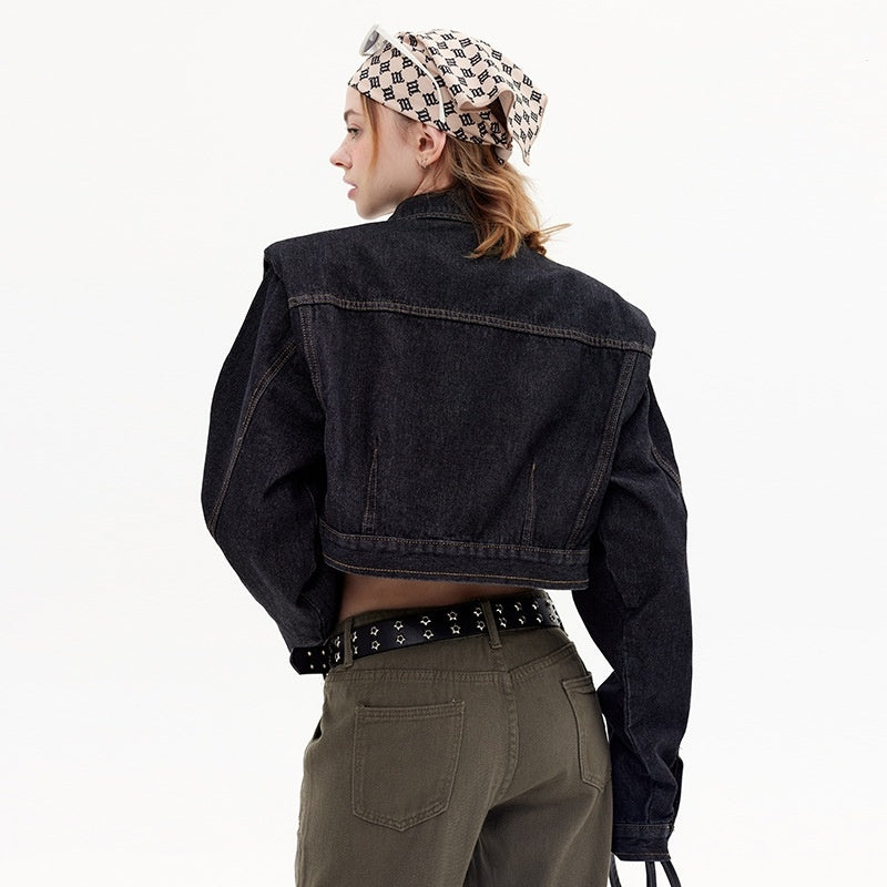 Sweet Cropped Denim Jacket Casual Everyday Style