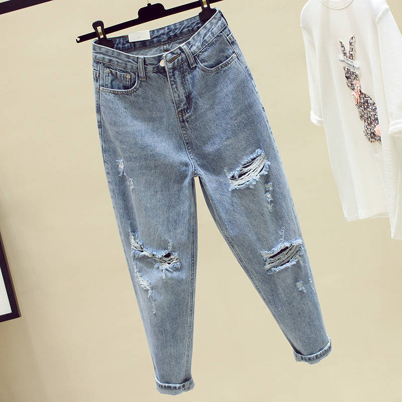 Riley Distressed High-Waist Boyfriend Jeans