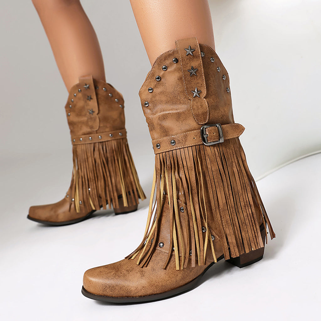 Stella Fringed Western Boots