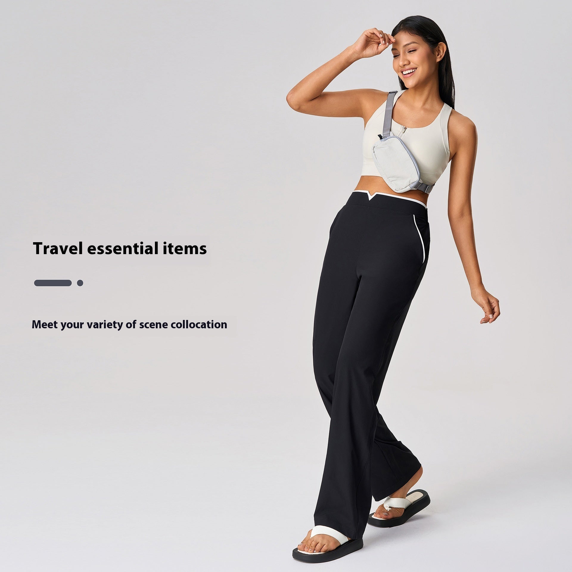 Comfortable Breathable High Waist Wide Leg Activewear Pants for Women