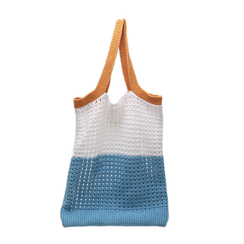 Boho Hollow Knit Shoulder Tote Bag