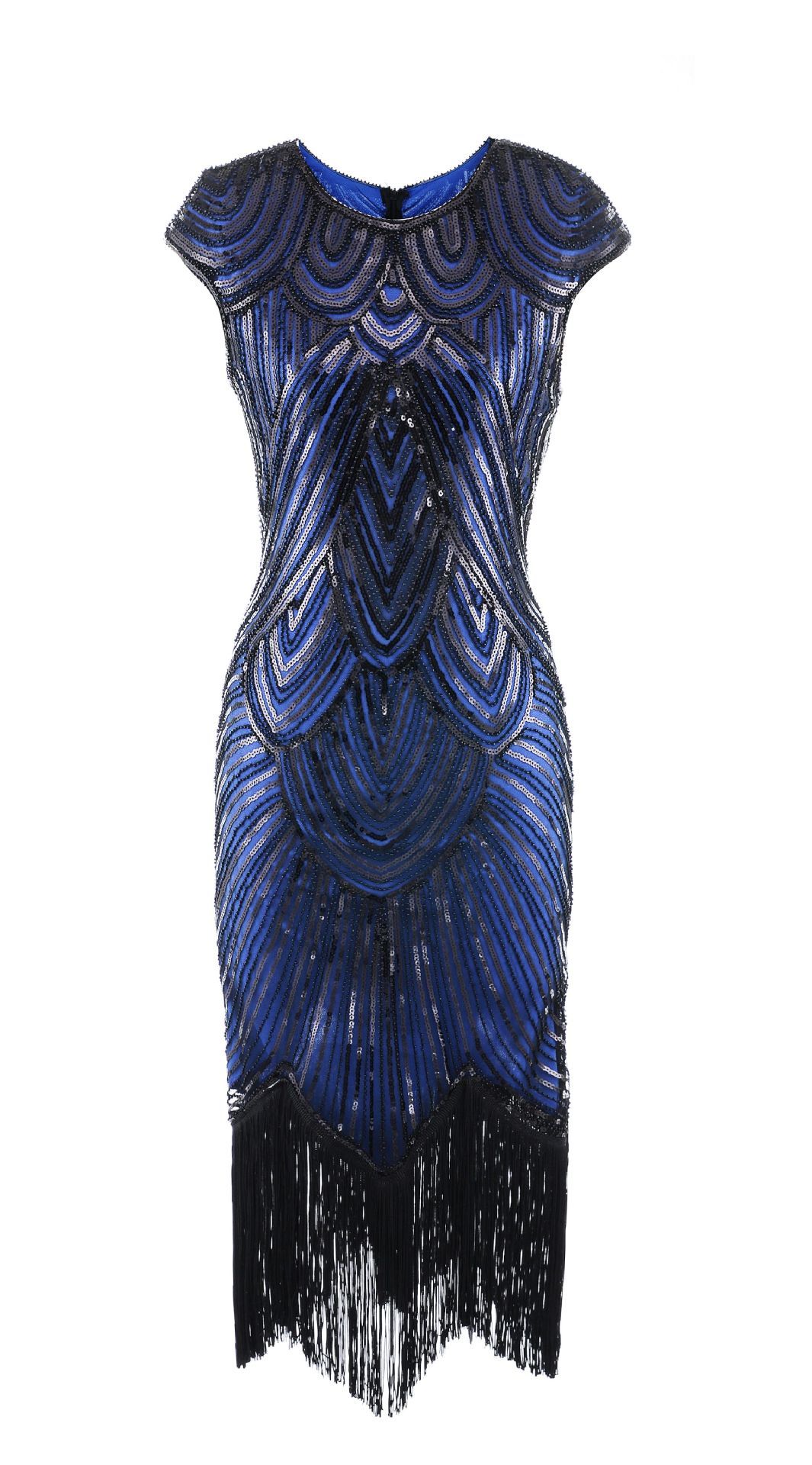 Elegant 1920s Flapper Sequin Fringe Dress - Gatsby Party Cocktail