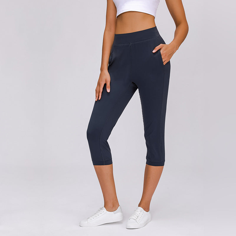 Ariana Vogue Breathable Stretch Cropped Active Pants with Pockets