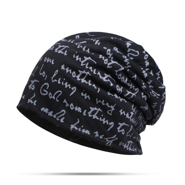 Printed Slouchy Beanie Hat - Trendy Unisex Style