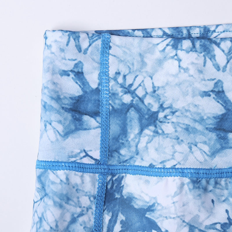 Moisture Wicking High Waisted Printed Fitness Leggings with Side Pockets