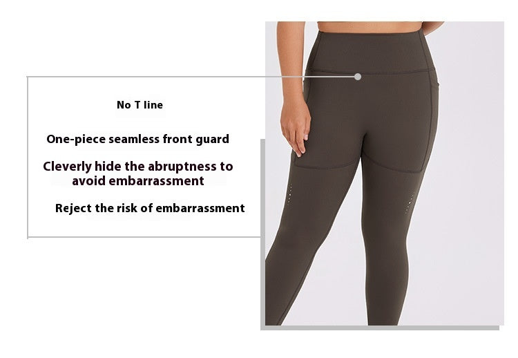 High Waist Hip Lift Yoga Leggings with Side Pockets for Active Fitness
