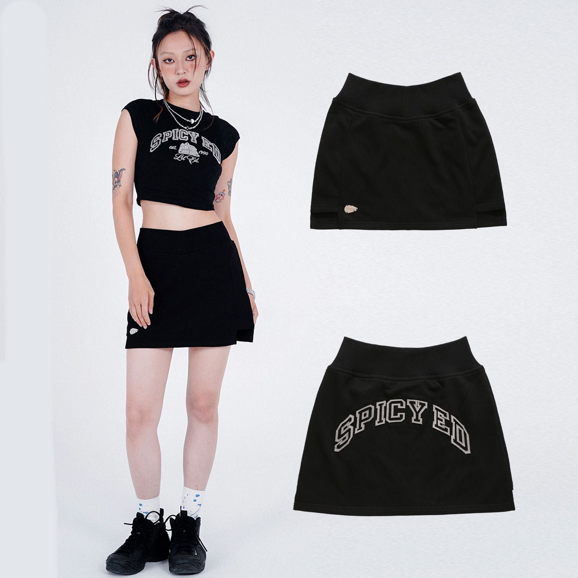 Fashionable Embroidered Cotton A-line Mini Skirt for Effortless Everyday Style
