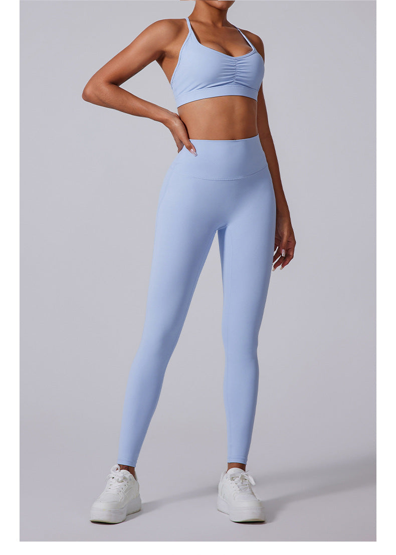 High Waist Brushed Fabric Fitness Leggings for Yoga and Training