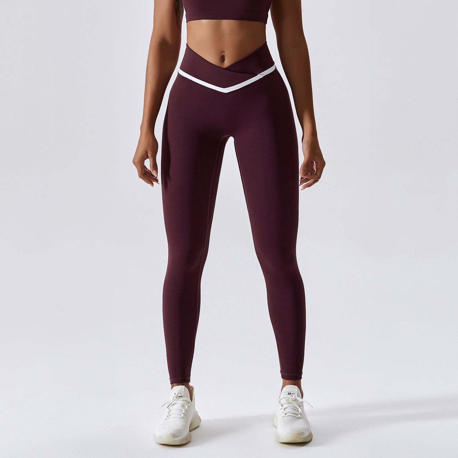 High Waist Quick-Drying Hip Lifting Yoga Leggings with Contrast Detail