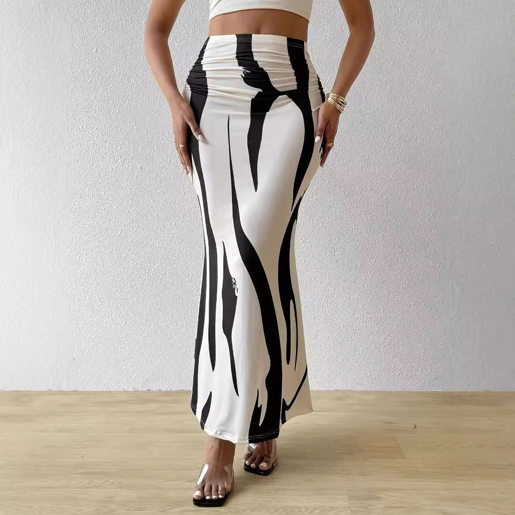 Women's Printed & Solid Midi Skirt - Bodycon Pencil Style