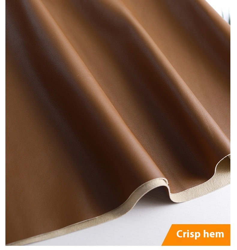 Elegant A-Line Faux Leather Midi Skirt with High Waist and Belt for Women