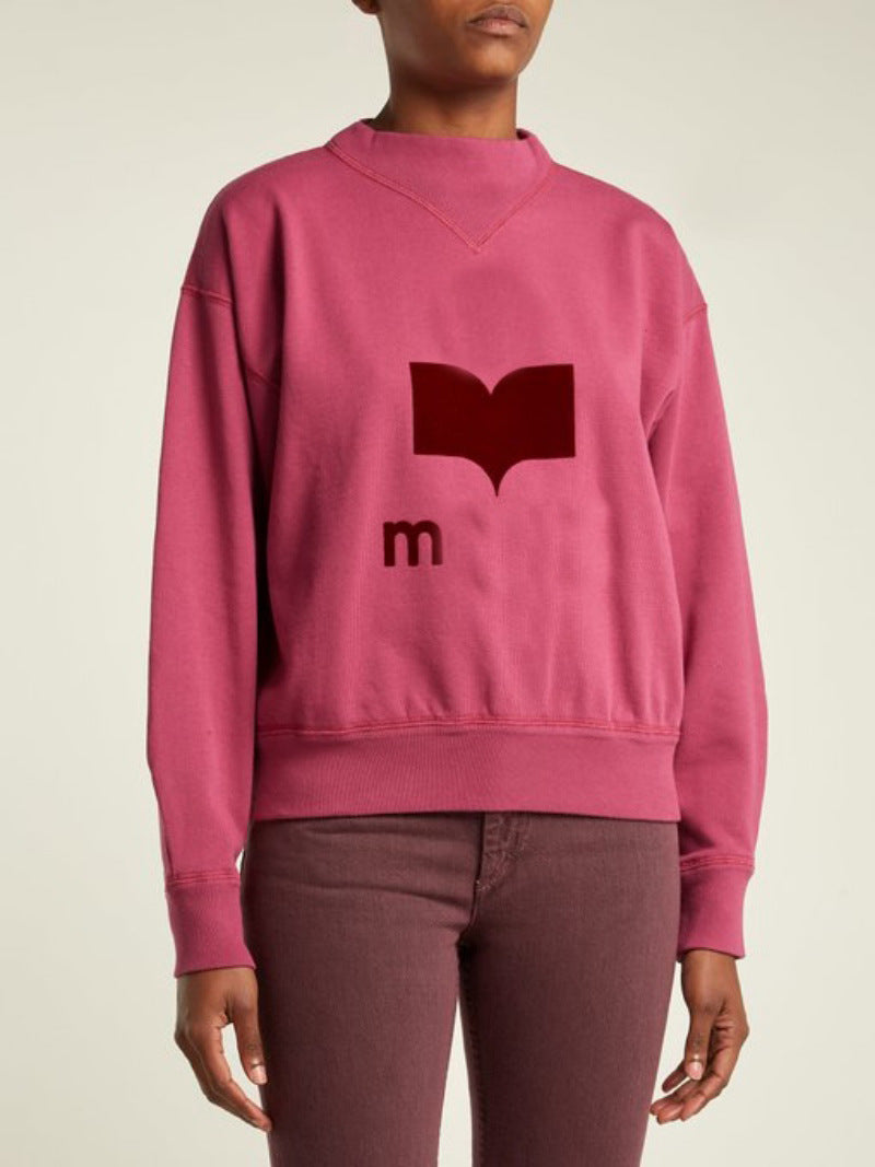 Comfortable Loose Fit Korean Style Cotton Graphic Sweatshirt