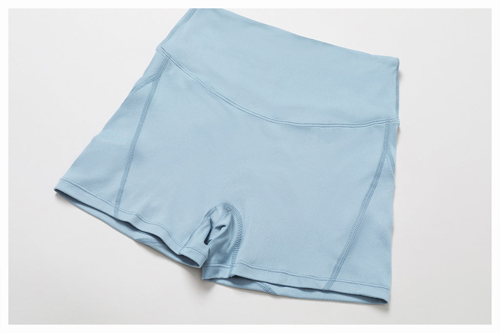 High Waist Brushed Performance Yoga Shorts with Moisture Wicking Fabric