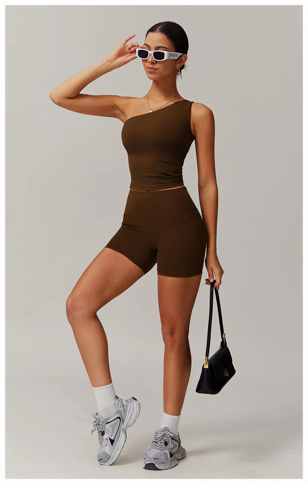 Sculpting One Shoulder Athletic Crop Top for Yoga and Performance Workouts