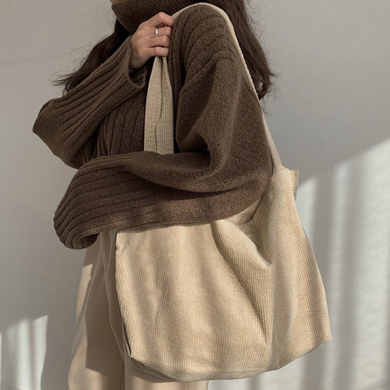 Cozy Corduroy Tote Bag - Spacious & Stylish