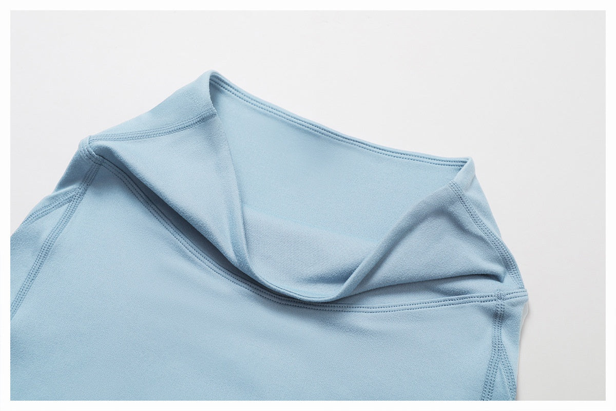 Elegant Stand Collar Performance Sports Vest and High Waisted Yoga Leggings Set