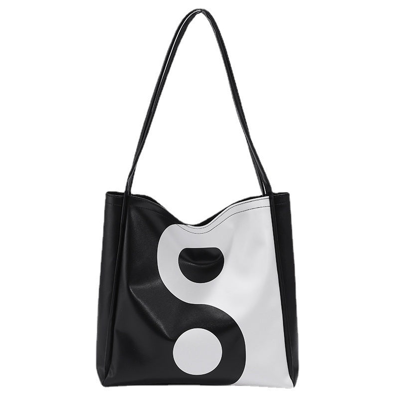 Chic Yin-Yang Large Capacity PU Shoulder Tote Bag