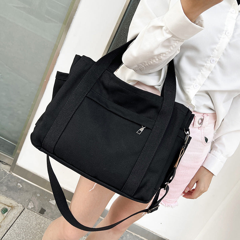 Versatile Large Canvas Tote Bag with Shoulder Strap