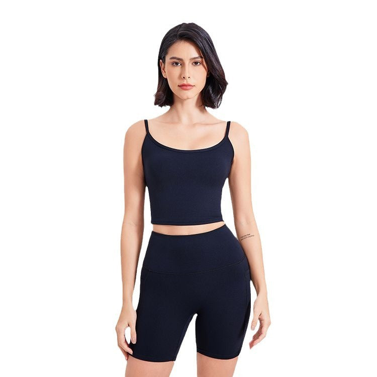 Comfortable Fixed Chest Pad Yoga Sports Bra Vest for Active Workouts