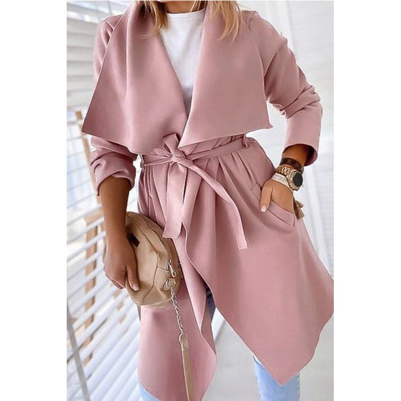 Sofia Belted Waterfall Trench Coat